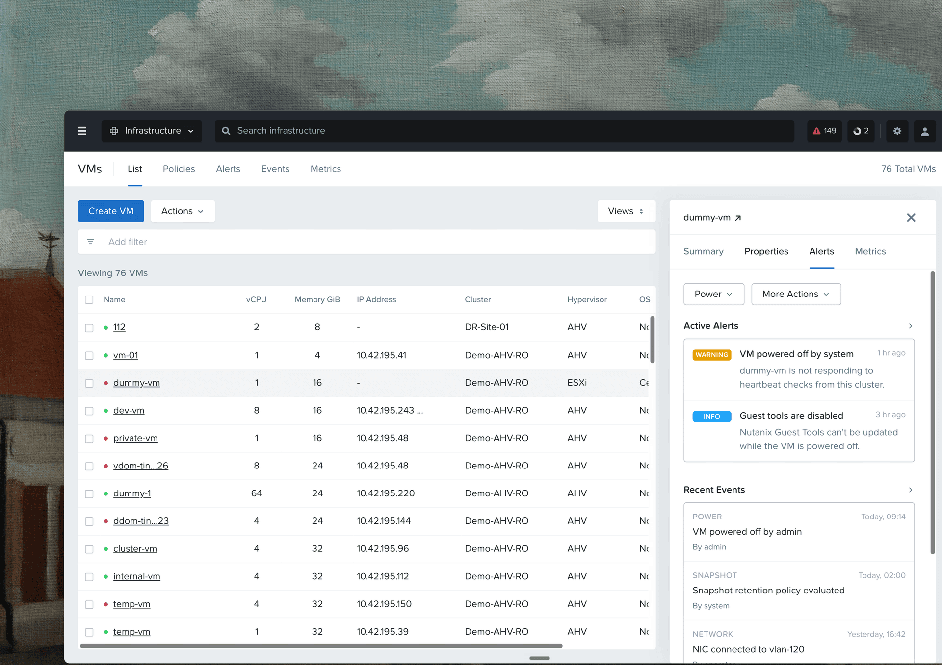 Infrastructure UI